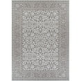 thumbnail image 1 of 5.8' x 9.1' Ivory and Gray Floral Rectangular Outdoor Area Throw Rug Runner, 1 of 4