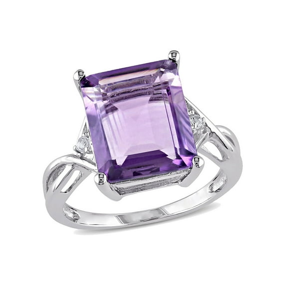5.80 Carat (Ctw) Amethyst & White Topaz Ring in Sterling Silver