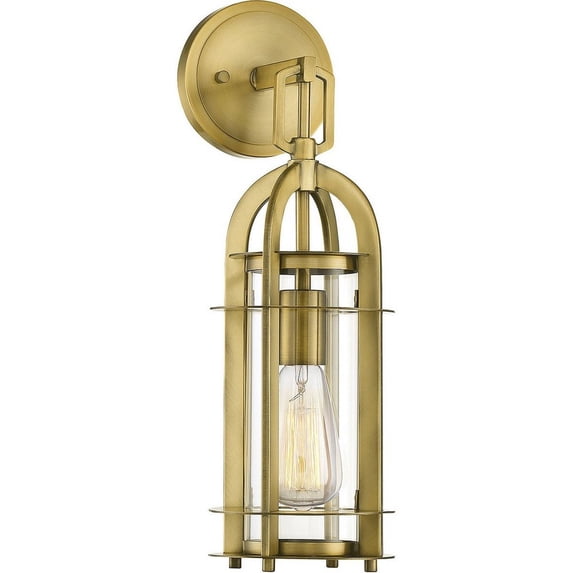 merrill warm brass five-inch one-light outdoor wall mount