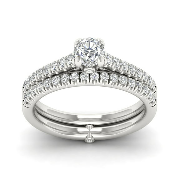5/8Ct TDW Diamond 14k White Gold Bridal Set