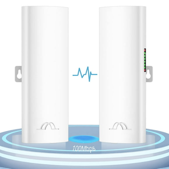 5.8G 100Mbps Starlink WiFi Extender, Outdoor Wireless Bridge with 14DBi High Gain Antenna, 3KM High Speed Point Point Bridge, IP65 Waterproof, 24V PoE Adapter, 2 RJ45 LAN Ethernet Port, 2-Pack C93