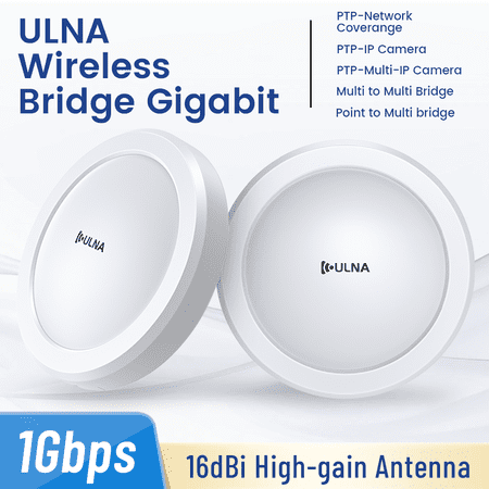 5.8G 1200Mbps 5KM Long Range Wireless Access Point Gigabit WiFi Bridge Outdoor CPE Network Extender Repeater with 16dBi High-gain Antenna