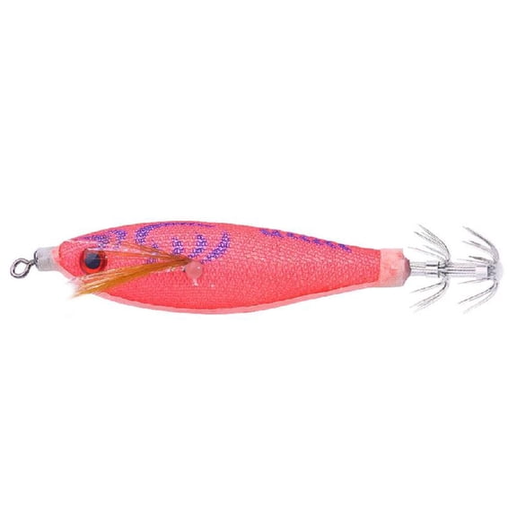 5.8G 8cm Fluorescent Squid Jigs Shrimp Lures Baits Glow Jigs Hook for Saltwater Fishing Artificial Baits
