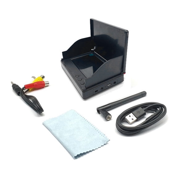 5.8G FPV Monitor 4.3 Inch 56CH HD Snowflake Display NTSC/PAL Auto Search FPV Monitor for RC Multicopter FPV Drone Part,1 x Image transmission receiving display kit,Black