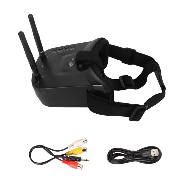 5.8Ghz Mini FPV Goggles 3 Inch 40CH 480x320 LCD Screen Dual Antenna FPV Video Headset Glasses for Drone Racing Quadcopter (3.0 Inches / 7.62 cm, 16:9 Display Ratio, High Brightness Backlight LEDs)