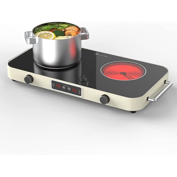 5.8QT/5.5L Electric Hot Pot with Divider, Built-In Exhaust Fan with Activated Carbon Filter, Non-Stick Dual-Flavor Shabu Shabu Pot, 1800W Touch Control