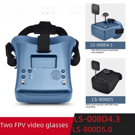 5.8G FPV Video Glasses for Model Aircraft, 5.0 Inch LS-800D and 4.3 Inch LS-008D Remote Control Compatible