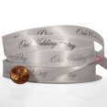 thumbnail image 1 of 5/8in. Wide Our Wedding Day Printed Satin Ribbon - 25 Yard Spool (5707295), 1 of 1