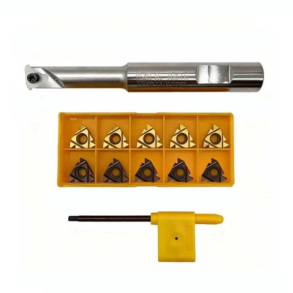 5/8inch Round Shank Right Hand HSMT16-16K16 Internal Threading Boring Bar with 10pcs 16IR AG60 Carbide Threading