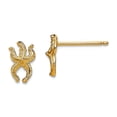 thumbnail image 1 of 10k Solid Yellow Gold Mini Sea shell Nautical Starfish Post Earrings 8.6x5.8mm Wide Stud Earring for Women, 1 of 2