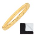 thumbnail image 1 of 5.8mm Gold Plated Diamond-Cut Pattern Bangle Bracelet, Circumference: Medium, 1 of 6