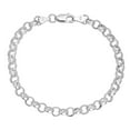 thumbnail image 1 of 5.8mm Rhodium Plated Silver Round Rolo Chain Link Bracelet, 8 inches, 1 of 7