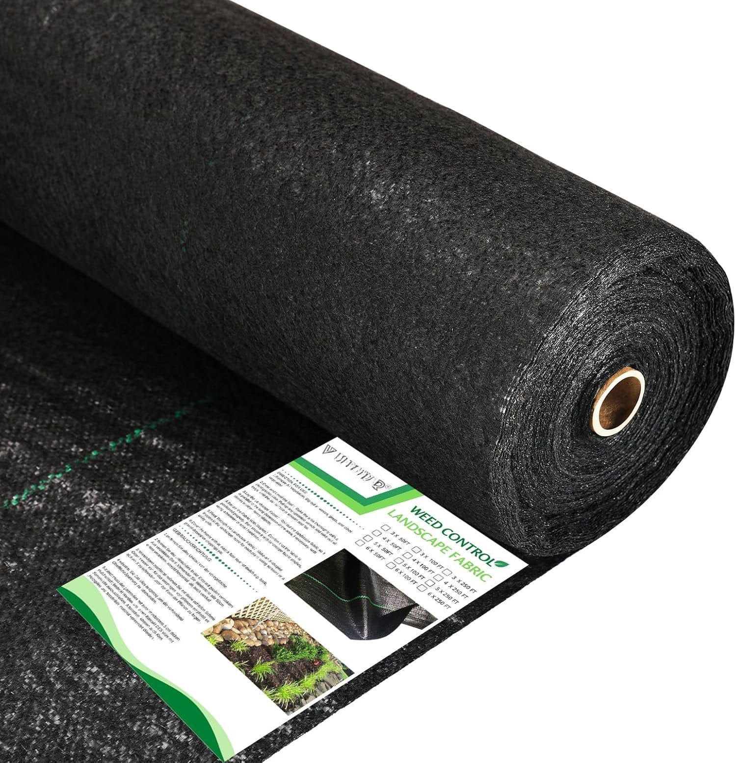 5.8oz 3ft x100ft Heavy Duty Weed Barrier Landscape Fabric, Sturdy Weed ...