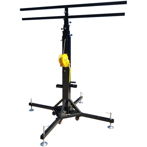 5.9-22.9ft Hand-cranked Stage Light Bracket Movable Lamp Stand Crank LED Truss System Double Layer 16 Light Positions 550lbs Load