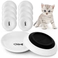 thumbnail image 1 of 5.9'' Diameter Ceramic Cat Bowls, No Whisker Fatigue Wide Shallow Cat Dishes with Non-Slip Silicone Bottom, Food Water Plates Bowls for Pet Cat, 1 of 8
