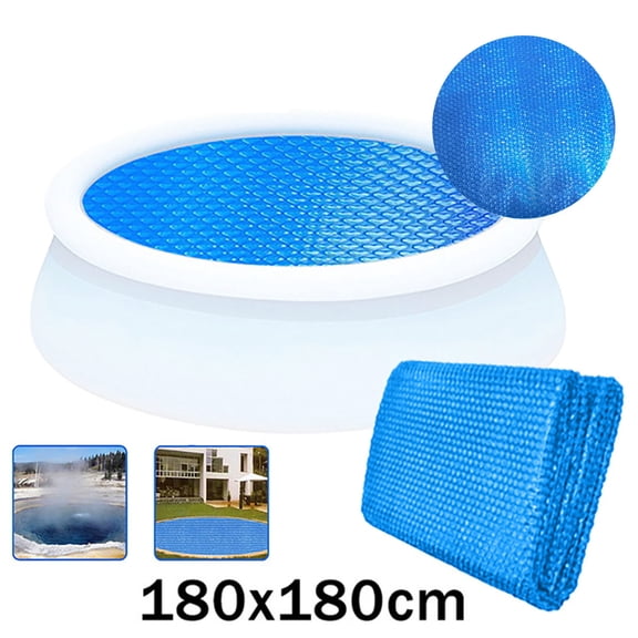 5.9 Ft Diameter Round Solar Cover,Blue Heat Retaining Solar Blanket Pool Heater Cover for For Above-Ground And In-Ground Pools Hot Tub Spa