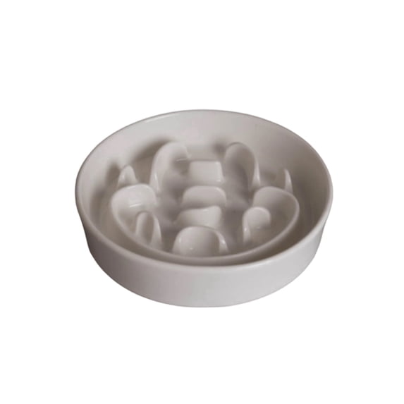 5.9 Inch Ceramic Slow Feeder Pet Bowls, Heavy Weighted Blue Bloom Food Dish for Small to Medium Dogs, Non- Microwave Safe Pottery Maze for Fast Eaters, for Home or Travel Use, 1Pcs
