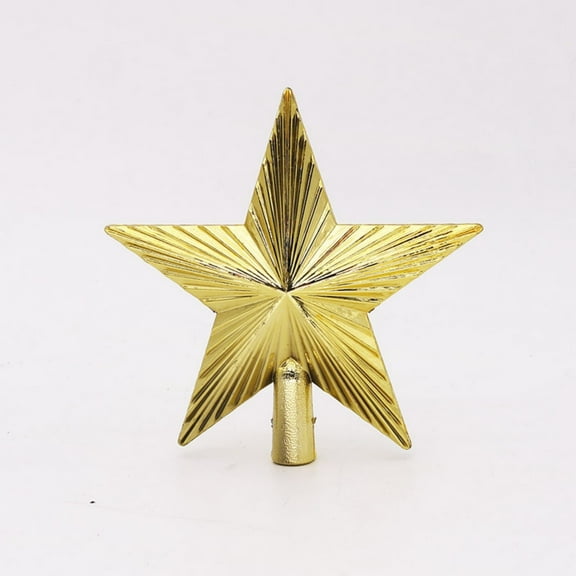 5.9 Inch Christmas Tree Topper Glittered Star Ornament Gold Star Treetop Pendant for Christmas Tree Holiday Home Decor Desk Small Tree Topper Holiday Decoration