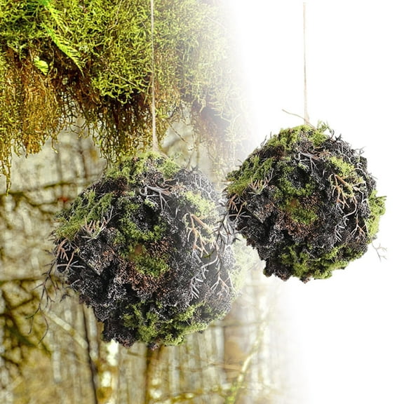 5.9 Inch Decorative Moss Balls, Brown Moss Ball Bowl Fillers for Indoor Outdoor Use, Artificial Topiary for Centerpieces, Wedding, Christmas Home and Garden Party Decor