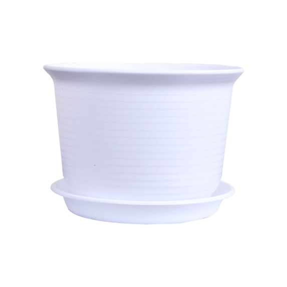 5.9 Inch Plastic Large Plant Pot with Drainage Hole and Saucer Large Plant Tree Pot Flower Tree Container for Indoor Outdoor Gardening Front Porch Patio Yard or Deck