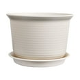 thumbnail image 1 of 5.9 Inch Plastic Large Plant Pot with Drainage Hole and Saucer Large Plant Tree Pot Flower Tree Container for Indoor Outdoor Gardening Front Porch Patio Yard or Deck, 1 of 5