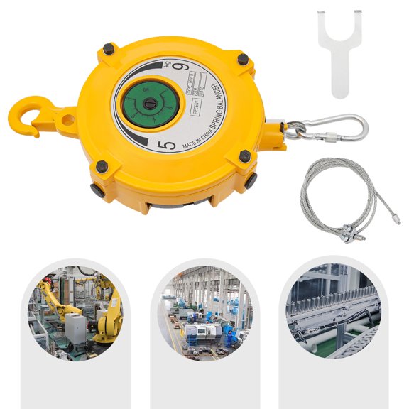 (5-9 KG) Spring Tool Balancer, 4.92 FT / 1.5 M Retractable Hanging Tool Holder with Hook & Wire Rope, Adjustable Weight Retractor Equipment
