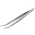 thumbnail image 1 of 5.9" Long Silver Tone Bent Curved Tip Tweezers Forceps Plier Hand Tool, 1 of 4