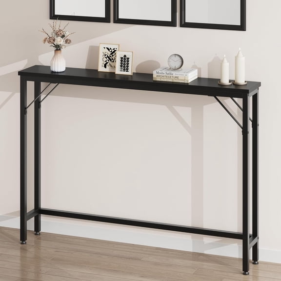 5.9" Narrow Sofa Table, Skinny Console Table with Storage, Slim Behind Couch Table for Living Room, Entryway, Hallway, Foyer - Black