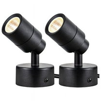 5.9 ft., 2 Adjustable Head LED Spot Lights Black Indoor Floor Spotlight 2 Pcs