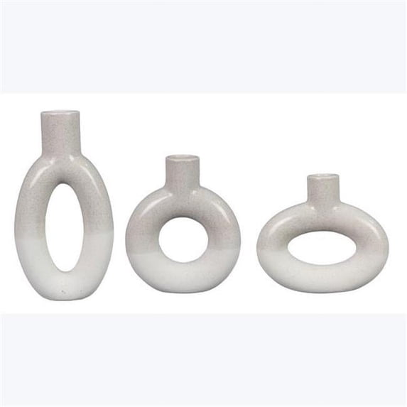 5.9 in. Stoneware Vase, Assorted Style - Set of 3