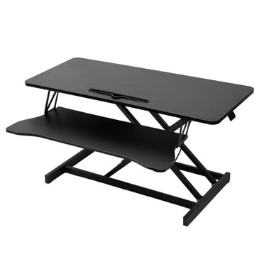 5.9" to 18.8" Height Adjustable Standing Desk Converter, 37" Wide Stand Up Desk Riser for 2 Monitors Screens with Keyboard Tray