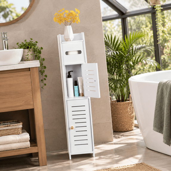 5.9 x 5.9 x 30.7 inch Over The StorCabinet Toilet Paper Holder Stand ...