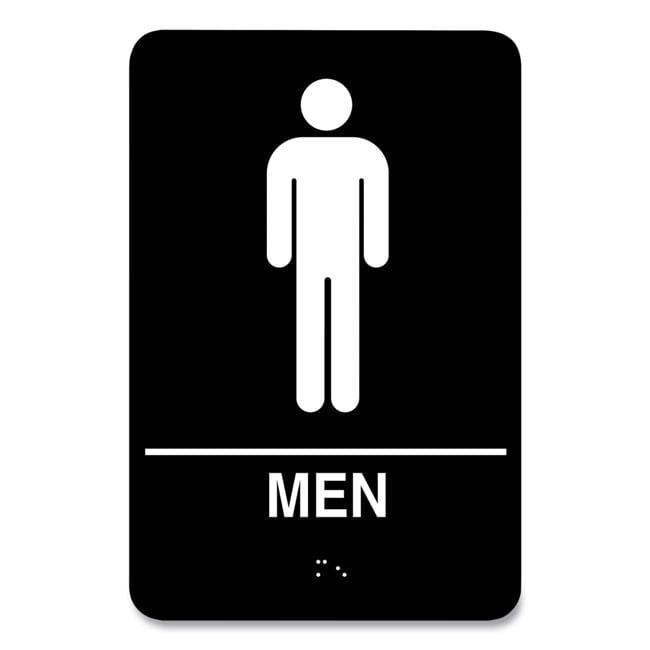 5.9 x 9 in. Men & Women Indoor Restroom Door Sign, Black & White ...