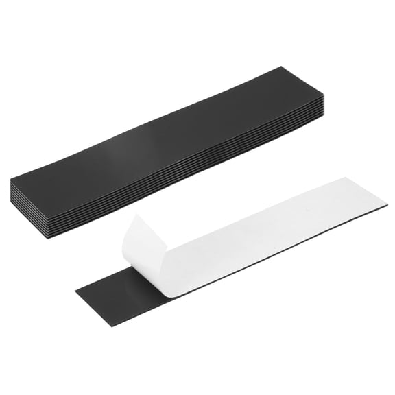 5.9"x1.2"x0.04" Magnetic Strips with Adhesive Backing, 10 Pack Self-Adhesive Magnets, Magnetic Tape for Whiteboard Fridge Organization DIY Crafts