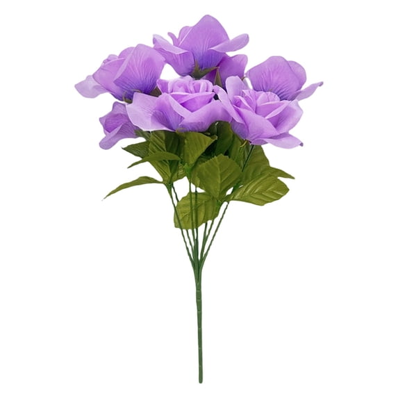 5.9''x13.77''Fake Roses,1pc Artificial Flowers for Mother's Day Decor, Uv Resistant Fake Flowers,Faux Roses for Wedding Home Cemetery Outdoor Grave Spring Decorations(Purple)