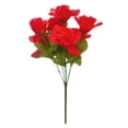 thumbnail image 1 of 5.9''x13.77''Fake Roses,1pc Artificial Flowers for Mother's Day Decor, Uv Resistant Fake Flowers,Faux Roses for Wedding Home Cemetery Outdoor Grave Spring Decorations(Red), 1 of 9
