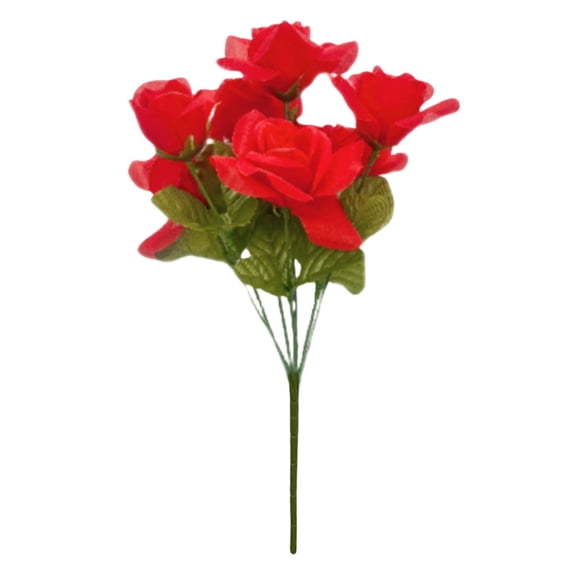 5.9''x13.77''Fake Roses,1pc Artificial Flowers for Mother's Day Decor, Uv Resistant Fake Flowers,Faux Roses for Wedding Home Cemetery Outdoor Grave Spring Decorations(Red)