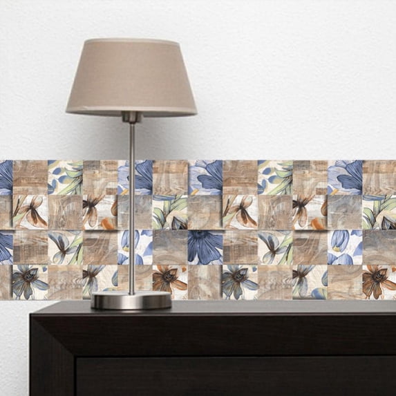 5.9"x5.9"24pcs Multicolor Heat Resistant Peel and Stick Tile Splashback,Premium Backsplash Peel and Stick Tile for Kitchen Bathroom Stick Subway Tiles