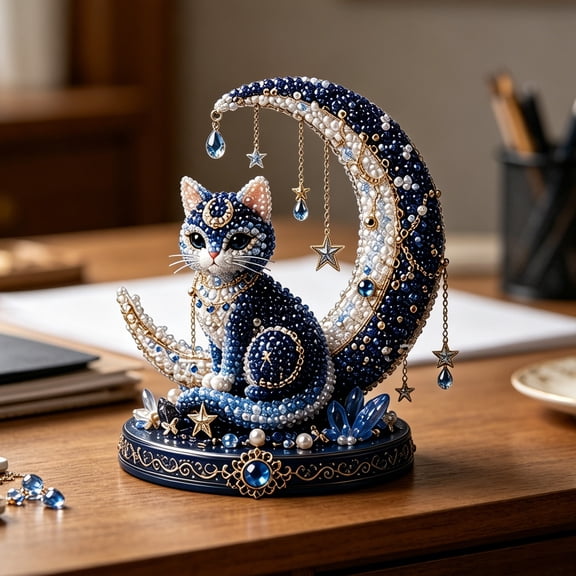 5.90" Star Fox DIY Bead Weaving Kit, Moon Star Series Beaded Animal Figurine Making Set, Complete Beading Supplies with Tutorial, Magical Desktop Handcraft Kit for Adults Beginners