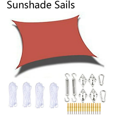 5.91×6.56ft Rectangle Sun Shade Sail Canopy Awning Shelter UV Block Outdoor Patio Garden with Hardware Kit