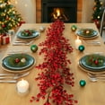 thumbnail image 1 of 5.91 Ft Artificial Red Berry Wicker Garland, Christmas Decorations, Flexible Bendable Vine, Festive Home Decor, 1 of 6