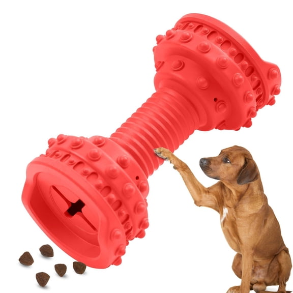 5.91 In Dog Toys for Aggressive Chewers-Indestructible Dog Toys for Large Medium Small Breed--Rubber Dog Chew Toy-Red
