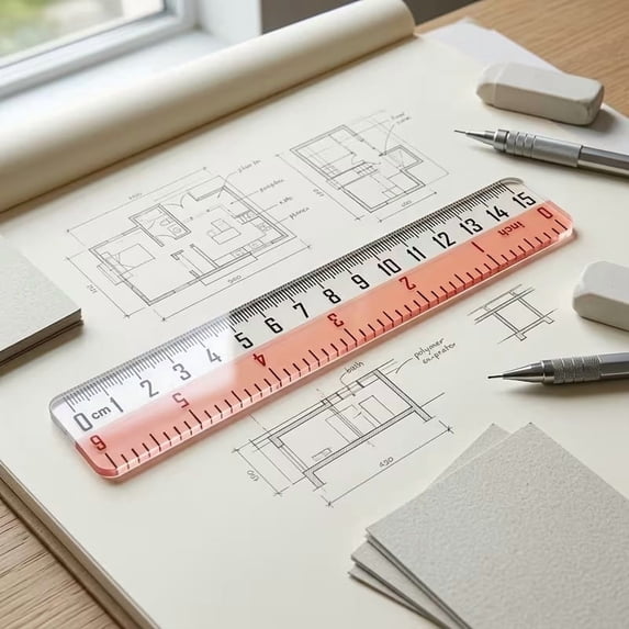 5.91-Inch Dual-Scale Transparent Acrylic Ruler for Sewing, Quilting ...