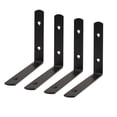 thumbnail image 1 of 5.91''x4.33'' Angle Bracket Stainless Steel Black L Shaped Angle Brackets Corner Braces with Screws, 4pcs, 1 of 7