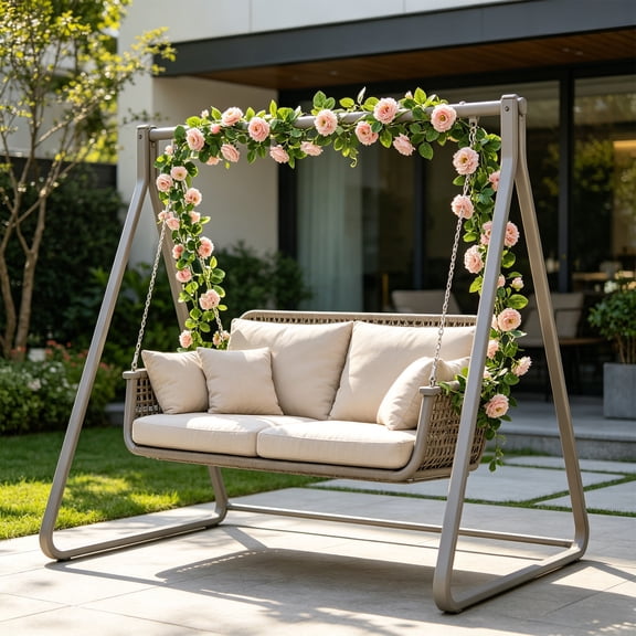 5.91ft Artificial Flower Garland Faux Peony Vines Hanging Floral Garland for Wall Decor Trellis Fence Home Room Garden Wedding Decoration