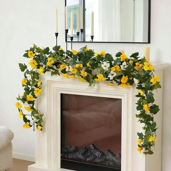 5.91ft Artificial Rose Garland Fake Garland, Fireplace Garland Valentine Mantel Decor, Spring Garlands Artificial Flowers Vine, Summer Flower Vine Garlands(1pc)