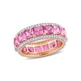 thumbnail image 1 of 5.95 Carat (Ctw) Pink Sapphire Eternity Ring Band with Diamonds in 14K Rose Gold, 1 of 7