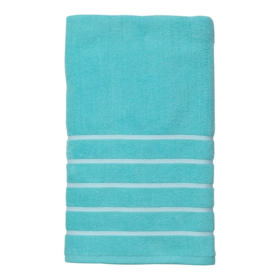 5.96 Cotton Beach Towel, 28x60, Mainstays, Light Blue Multi-Stripe