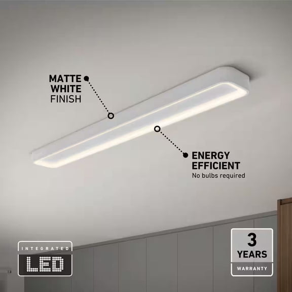 5.98 in. Aiden White LED Flat Panel 30-Watt 5CCT Selectable LED Integrated Linear Flat Panel