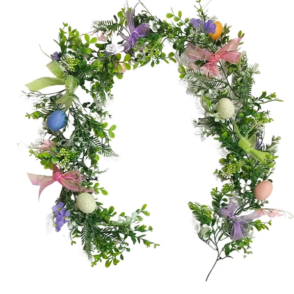 5.9FT Easter Garland for Mantle Easter Egg Garland, Artificial Spring Decorations for Indoor Outdoor Fireplace Party Spring Home Decor